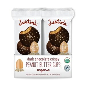 Justin's Dark Chocolate Crispy Peanut Butter Cup 12ct